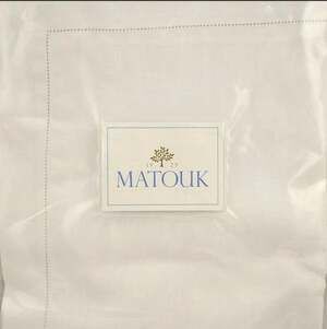 Matouk Roman Hemstitch Linen KING Pillowsham White/Free Shipping!